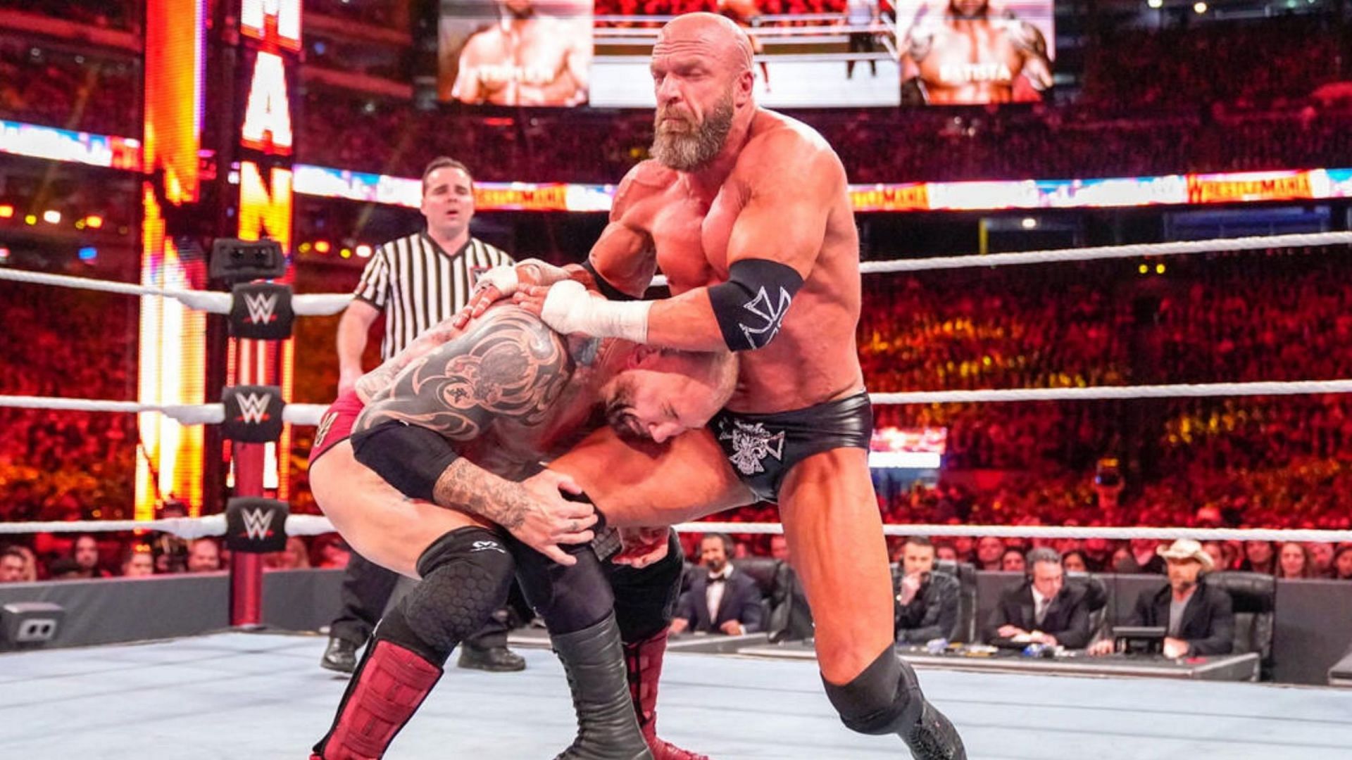 Triple H and Batista at WrestleMania 39 (Photo credit: WWE.com)